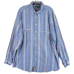 Boston Traders Button‎ Up Long Sleeve Shirt Men's Size 2XT Rainbow Casual Preppy